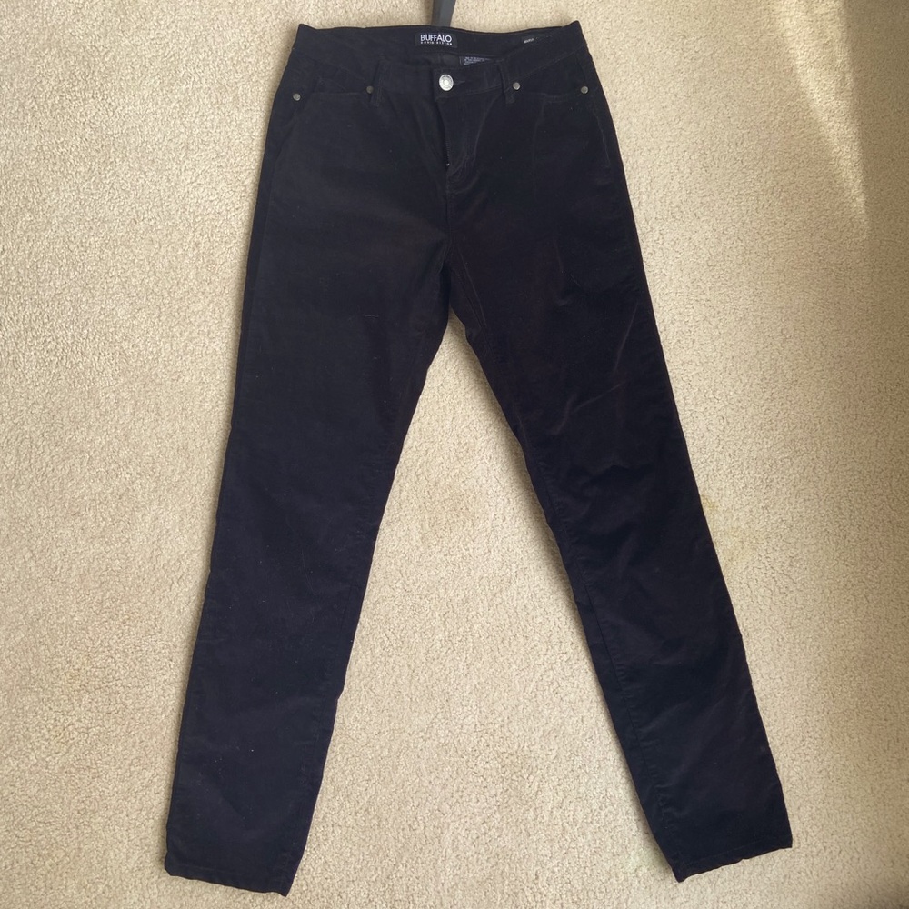 Black velvet pants